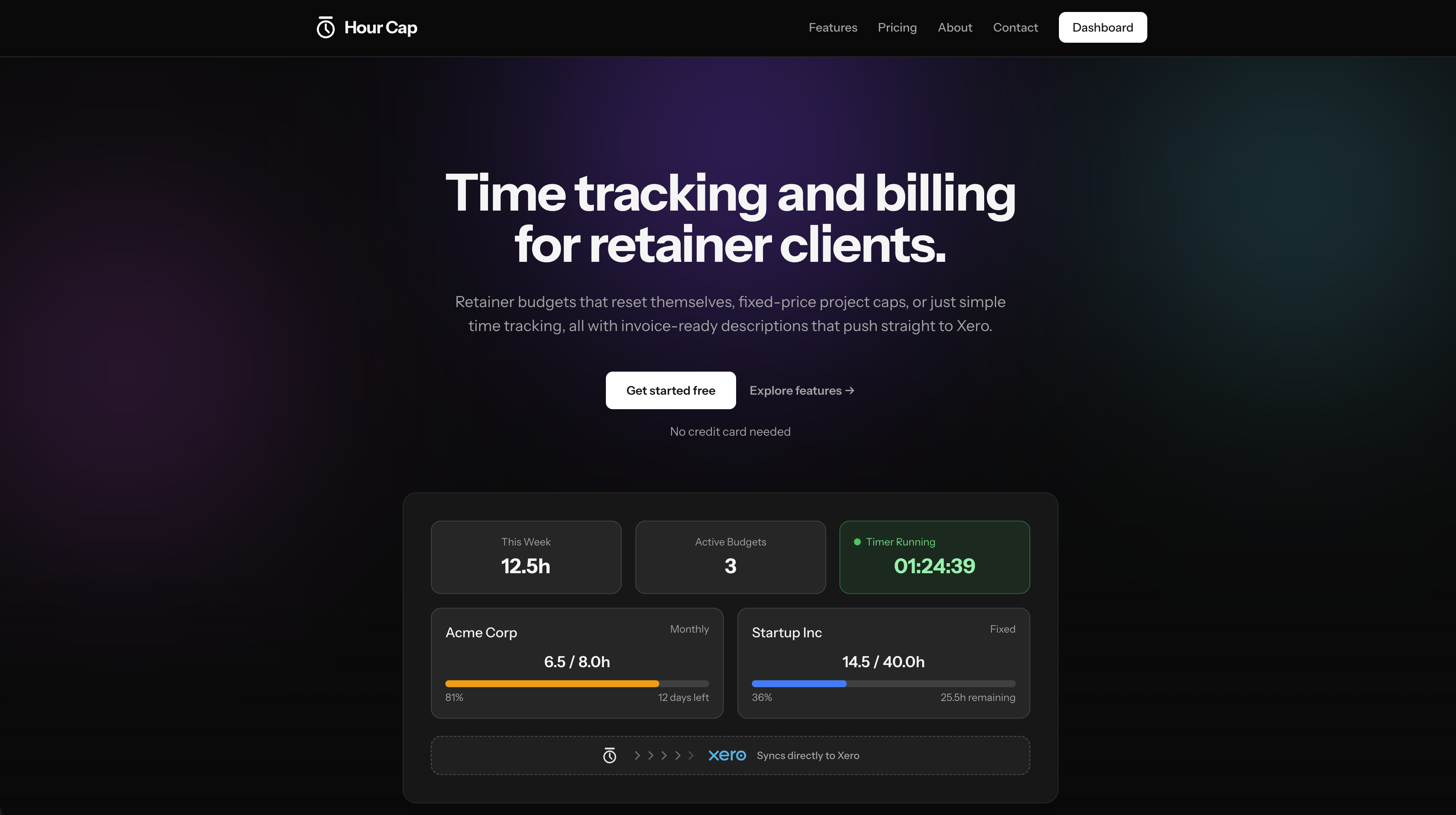 Hour Cap - Home Page